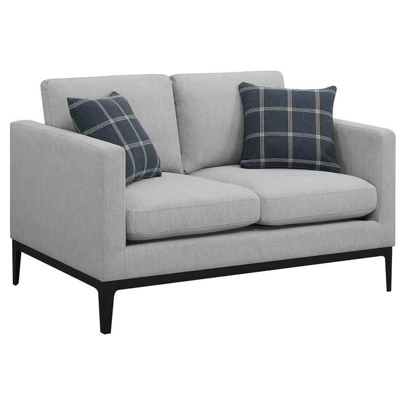 Apperson 2-piece Upholstered Track Arm Sofa Set Light Grey - 508681-S2