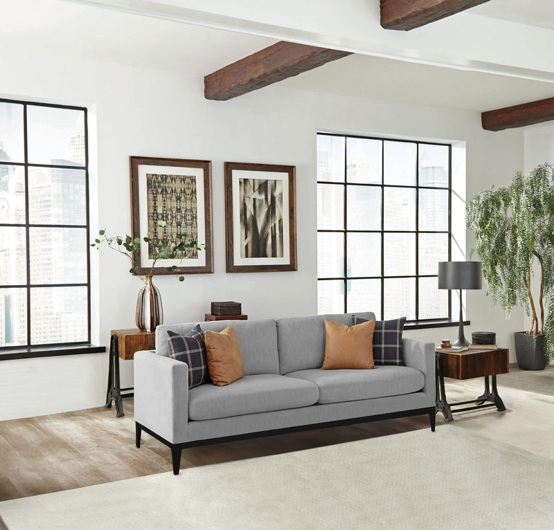 Apperson Upholstered Track Arm Sofa Light Grey - 508681