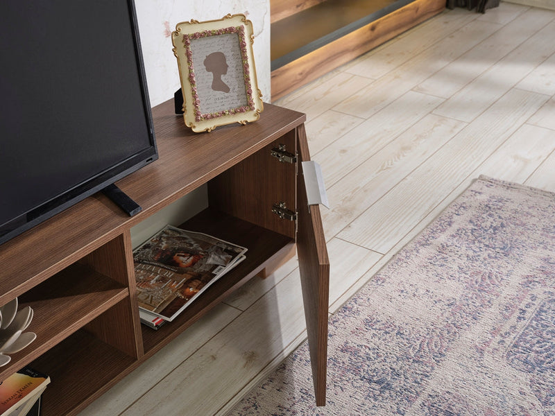 April Tv Stand Walnut in Walnut - 721-APR-TV-WALNUT