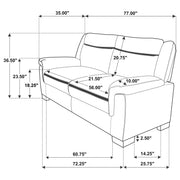 Arabella 2-piece Upholstered Padded Arm Sofa Set Grey - 506591-S2