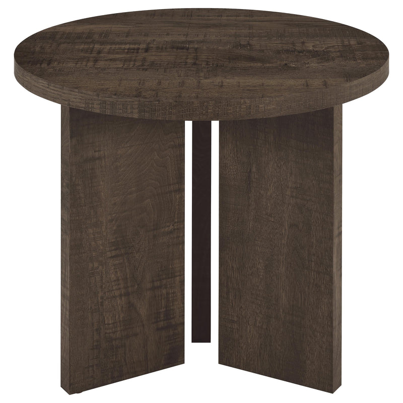 Aragon 2-Piece Round Coffee and End Table Set Dark Rustic Mango - 706658-S2