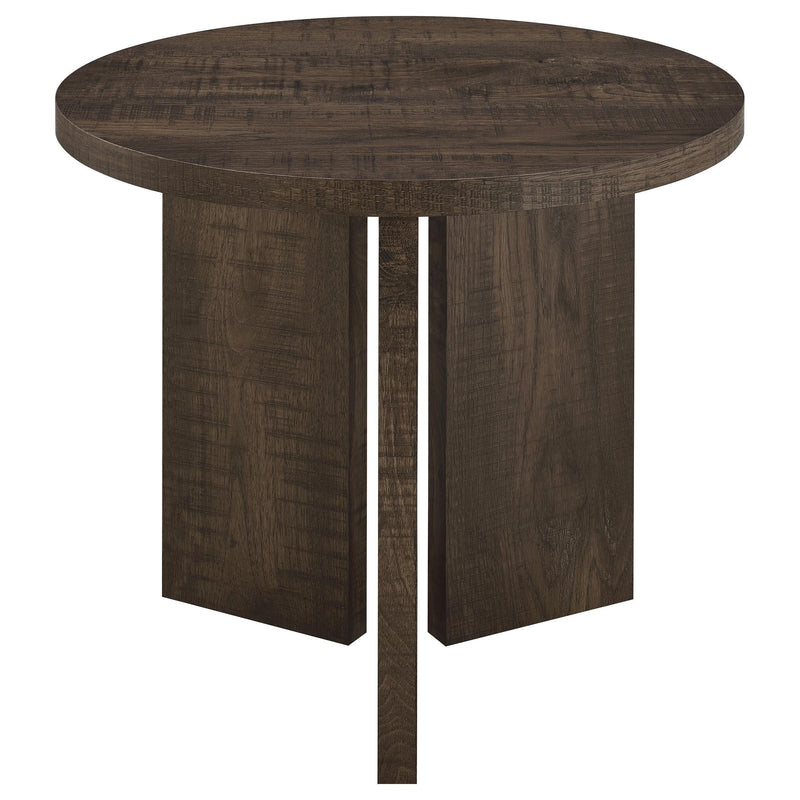 Aragon 2-Piece Round Coffee and End Table Set Dark Rustic Mango - 706658-S2
