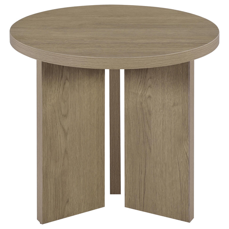 Aragon 2-Piece Round Coffee and End Table Set Latte - 706678-S2