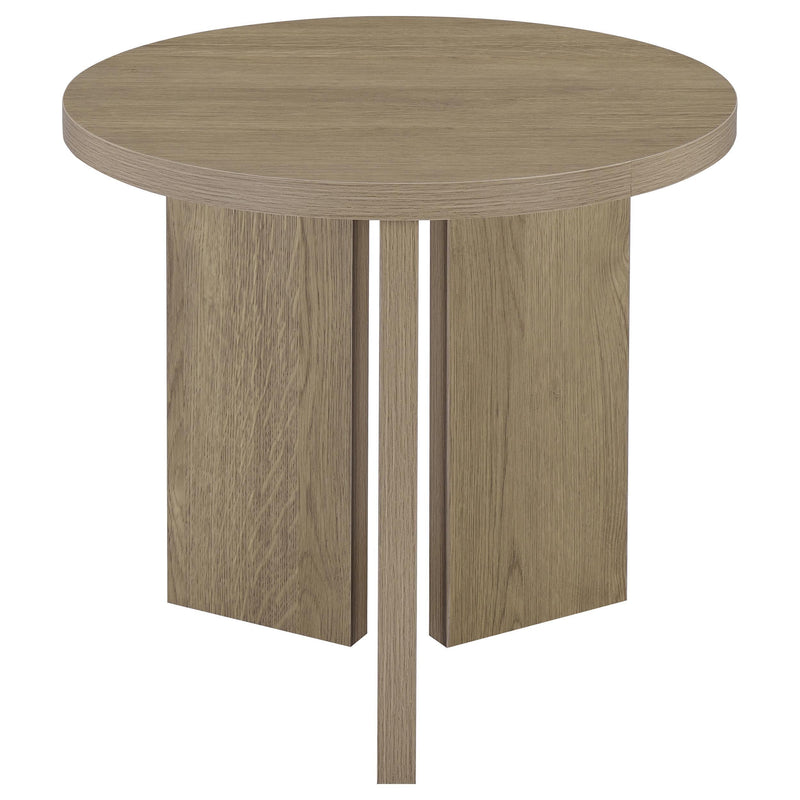 Aragon 2-Piece Round Coffee and End Table Set Latte - 706678-S2