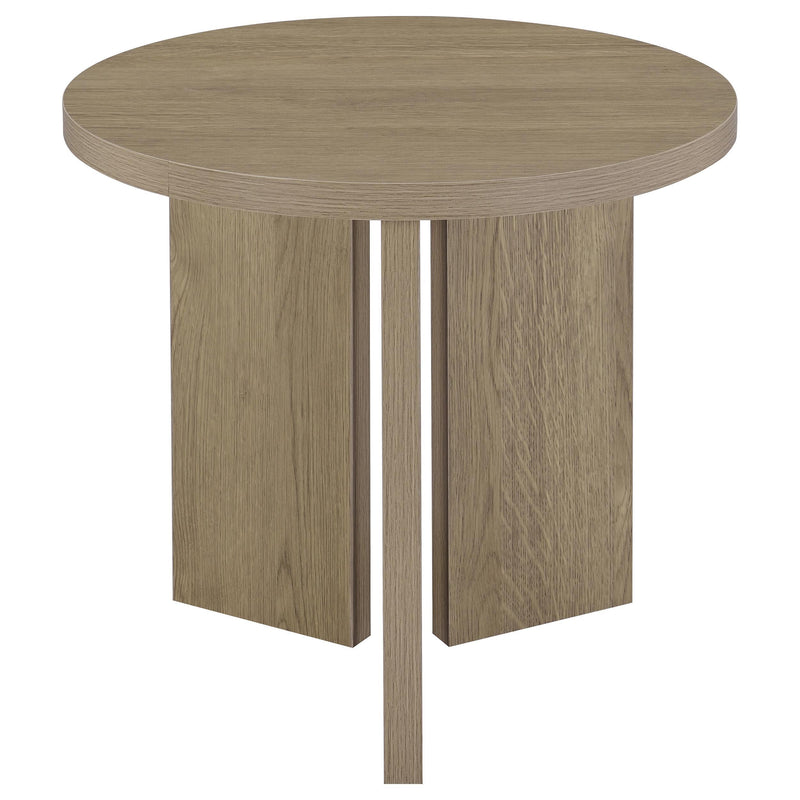 Aragon 2-Piece Round Coffee and End Table Set Latte - 706678-S2