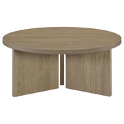 Aragon 2-Piece Round Coffee and End Table Set Latte - 706678-S2