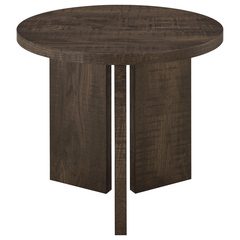 Aragon 3-Piece Round Coffee and End Table Set Dark Rustic Mango - 706658-S3