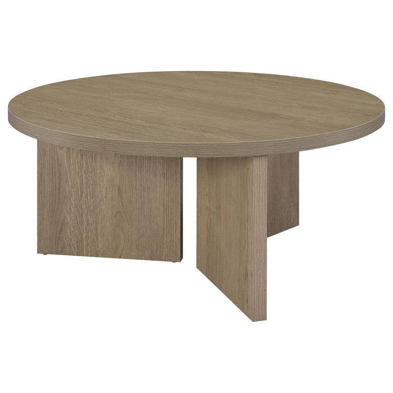 Aragon 3-Piece Round Coffee and End Table Set Latte - 706678-S3