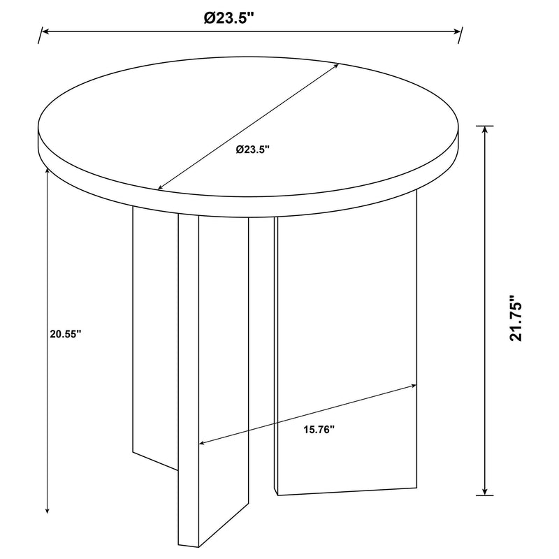 Aragon 3-Piece Round Coffee and End Table Set Latte - 706678-S3