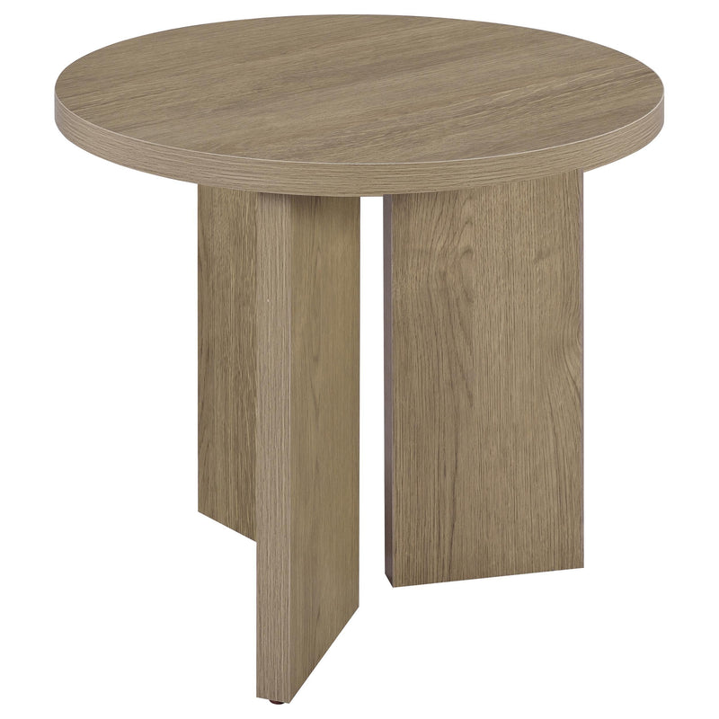 Aragon 3-Piece Round Coffee and End Table Set Latte - 706678-S3