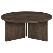 Aragon Round Panel Base Coffee Table Dark Rustic Mango - 706658