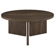 Aragon Round Panel Base Coffee Table Dark Rustic Mango - 706658