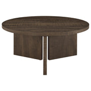 Aragon Round Panel Base Coffee Table Dark Rustic Mango - 706658