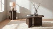Aragon Round Panel Base Coffee Table Dark Rustic Mango - 706658