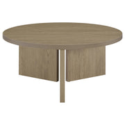 Aragon Round Panel Base Coffee Table Latte - 706678