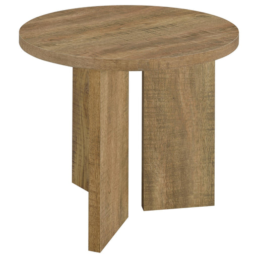 Aragon Round Panel Base End Table Mango - 706667