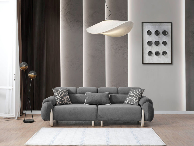 Arden 4-pieces (2 Sofa & 2 Chair) Livingroom in White - Anthracite - 200-ELIF-ARD-A601-3311