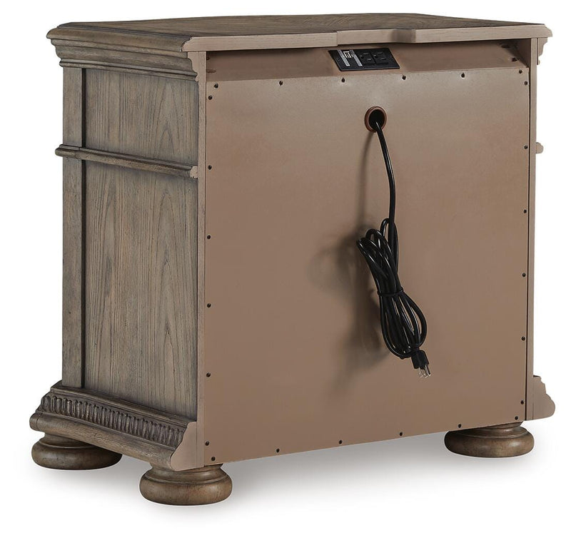 Ardenfield Light Brown California King Sleigh Bed, Chest and Nightstand - B944B6