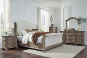 Ardenfield Light Brown Queen Upholstered Sleigh Bed - DMV FurnitureQueen Bed