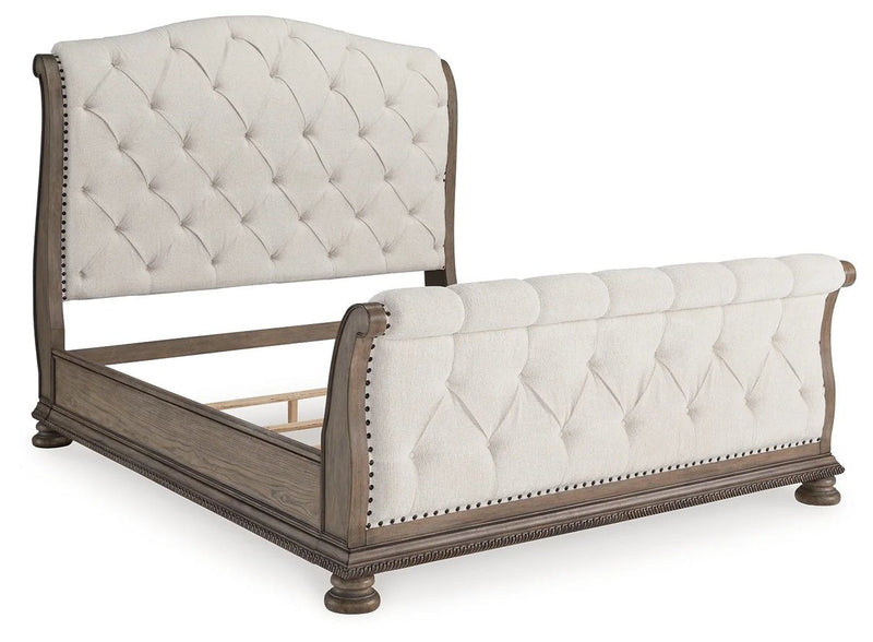 Ardenfield Light Brown Queen Upholstered Sleigh Bed - DMV FurnitureQueen Bed