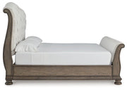Ardenfield Light Brown Queen Upholstered Sleigh Bed - DMV FurnitureQueen Bed