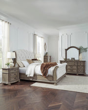 Ardenfield Light Brown Upholstered Sleigh Bedroom Set - DMV FurnitureBedroom Set