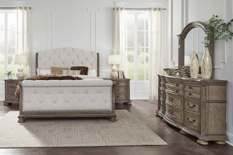 Ardenfield Light Brown Upholstered Sleigh Bedroom Set - DMV FurnitureBedroom Set