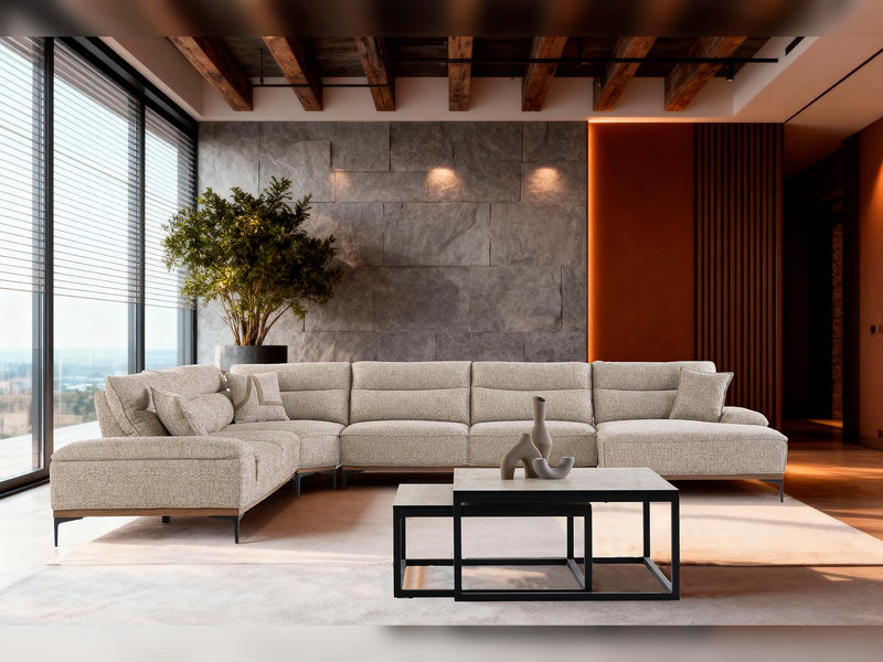 Aref Sectional Sofa in Beige - 200-ZEN-ARE-S