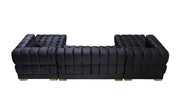 Ariana Black Velvet Double Chaise Sectional - DMV FurnitureSectional