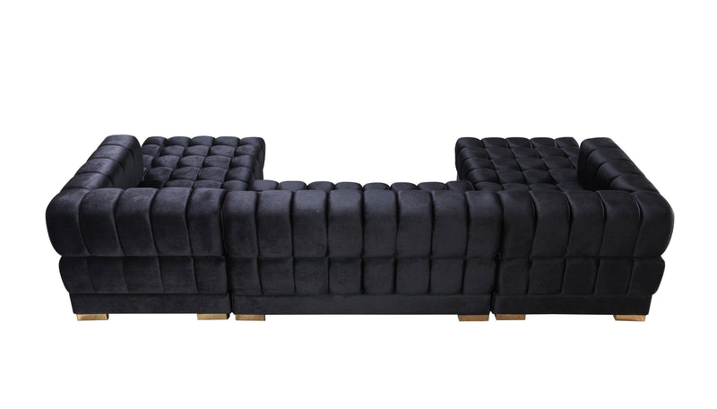 Ariana Black Velvet Double Chaise Sectional - DMV FurnitureSectional