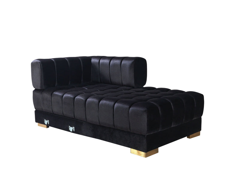 Ariana Black Velvet Double Chaise Sectional - DMV FurnitureSectional