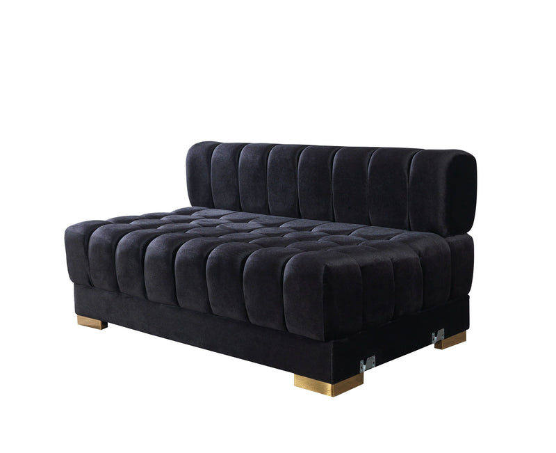 Ariana Black Velvet Double Chaise Sectional - DMV FurnitureSectional