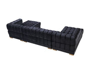 Ariana Black Velvet Double Chaise Sectional - DMV FurnitureSectional