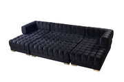 Ariana Black Velvet Double Chaise Sectional - DMV FurnitureSectional