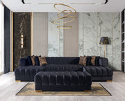 Ariana Black Velvet Double Chaise Sectional - DMV FurnitureSectional