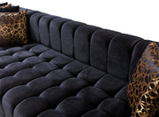Ariana Black Velvet Double Chaise Sectional - DMV FurnitureSectional