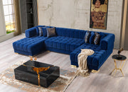 Ariana Blue Velvet Double Chaise Sectional - DMV FurnitureSectional