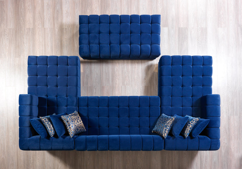 Ariana Blue Velvet Double Chaise Sectional - DMV FurnitureSectional