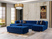Ariana Blue Velvet Double Chaise Sectional - DMV FurnitureSectional