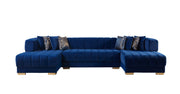 Ariana Blue Velvet Double Chaise Sectional - DMV FurnitureSectional