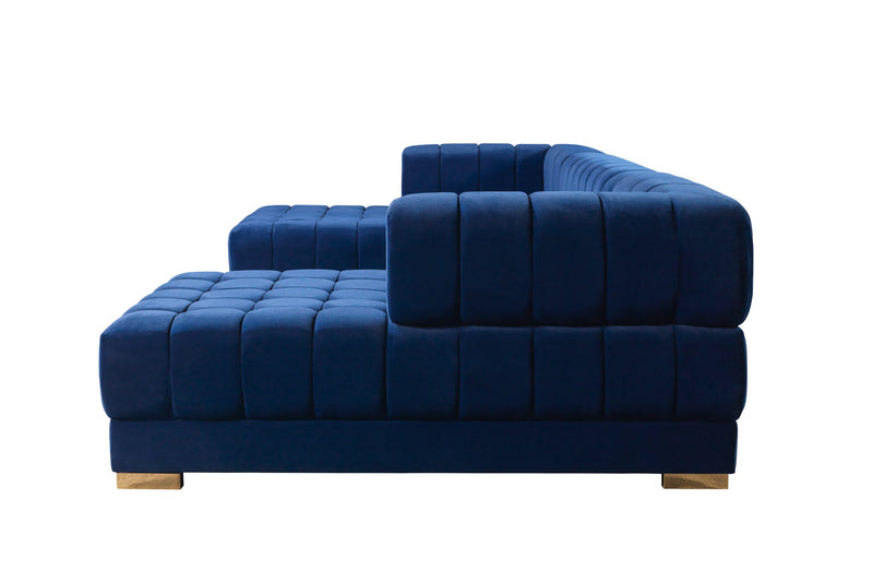 Ariana Blue Velvet Double Chaise Sectional - DMV FurnitureSectional