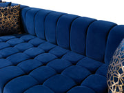 Ariana Blue Velvet Double Chaise Sectional - DMV FurnitureSectional