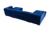 Ariana Blue Velvet Double Chaise Sectional - DMV FurnitureSectional
