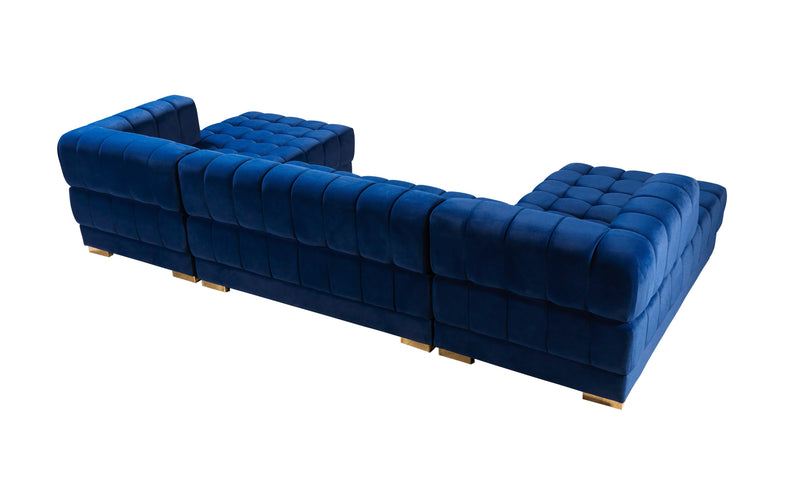 Ariana Blue Velvet Double Chaise Sectional - DMV FurnitureSectional
