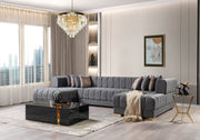 Ariana Gray Velvet Double Chaise Sectional [ETA: 3/10] - ARIANAGRAY-SEC