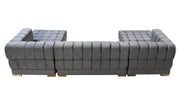 Ariana Gray Velvet Double Chaise Sectional [ETA: 3/10] - ARIANAGRAY-SEC
