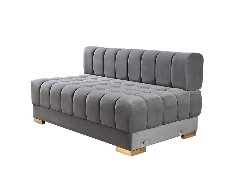 Ariana Gray Velvet Double Chaise Sectional [ETA: 3/10] - ARIANAGRAY-SEC