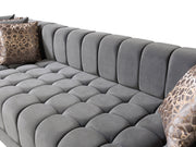 Ariana Gray Velvet Double Chaise Sectional [ETA: 3/10] - ARIANAGRAY-SEC