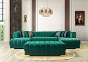 Ariana Green Velvet Double Chaise Sectional [ETA: 3/10] - ARIANAGREEN-SEC