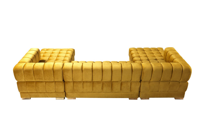 Ariana Mustard Velvet Double Chaise Sectional - DMV FurnitureSectional